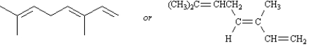 (3E)-3,7-dimethyl-1,3,6-octatriene can be represented by either of the following two formulas.