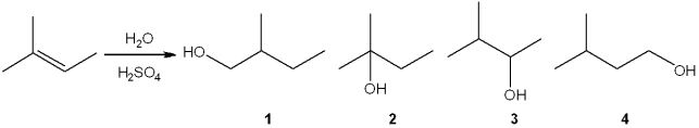 <strong>What is the major organic product obtained from the following reaction? </strong> A)1 B)2 C)3 D)4