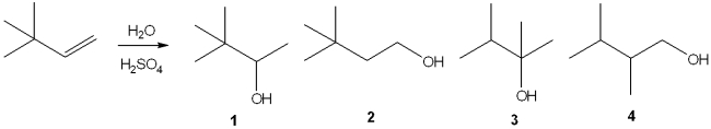 <strong>What is the major organic product obtained from the following reaction? </strong> A)1 B)2 C)3 D)4
