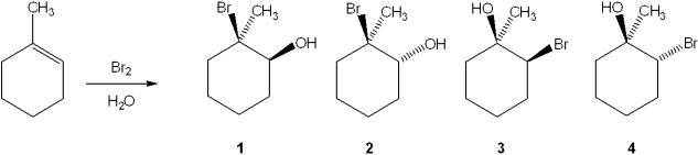 <strong>What is the major organic product obtained from the following reaction? </strong> A)1 B)2 C)3 D)4