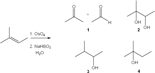 <strong>What is the major organic product obtained from the following reaction? </strong> A)1 B)2 C)3 D)4