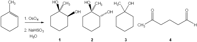 <strong>What is the major organic product obtained from the following reaction? </strong> A)1 B)2 C)3 D)4