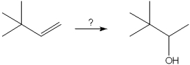 <strong>What is the best choice of reagent(s) to perform the following transformation? </strong> A)H<sub>2</sub>O, H<sub>2</sub>SO<sub>4</sub> B)Hg(OAc)<sub>2</sub> and H<sub>2</sub>O; followed by NaBH<sub>4</sub> C)BH<sub>3</sub>; followed by H<sub>2</sub>O<sub>2</sub>, NaOH D)OsO<sub>4</sub>; followed by NaHSO<sub>3</sub>