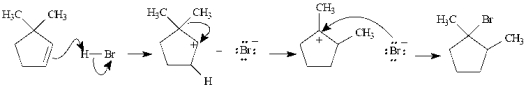 Consider the following reaction. The mechanism for this reaction is shown below.