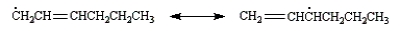 The major products of the reaction would be formed from the radical intermediate numbered _____ as shown below. 1.   2.  