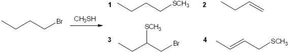 <strong>What is the major organic product obtained from the following reaction? </strong> A)1 B)2 C)3 D)4