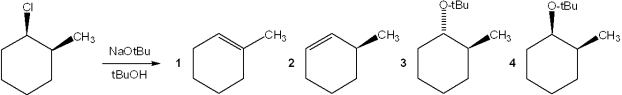 <strong>What is the major organic product obtained from the following reaction? </strong> A)1 B)2 C)3 D)4