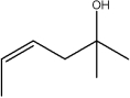 <strong>What is the IUPAC name of the following compound? </strong> A)(E)-5-methyl-2-hexen-5-ol B)(Z)-5-methyl-2-hexen-5-ol C)(E)-2-methyl-4-hexen-2-ol D)(Z)-2-methyl-4-hexen-2-ol