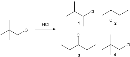 <strong>What is the major organic product obtained from the following reaction? </strong> A)1 B)2 C)3 D)4
