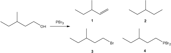 <strong>What is the major organic product obtained from the following reaction? </strong> A)1 B)2 C)3 D)4