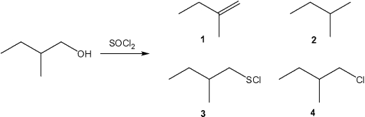 <strong>What is the major organic product obtained from the following reaction? </strong> A)1 B)2 C)3 D)4