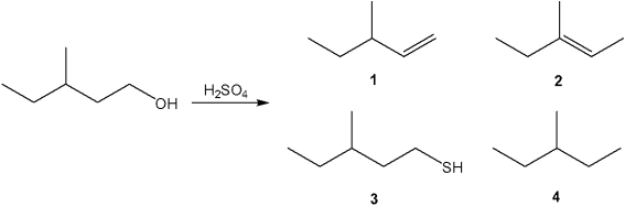 <strong>What is the major organic product obtained from the following reaction? </strong> A)1 B)2 C)3 D)4