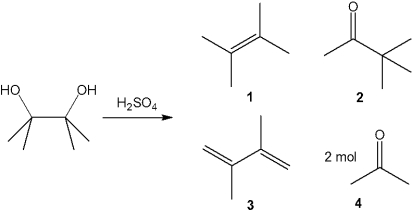 <strong>What is the major organic product obtained from the following reaction? </strong> A)1 B)2 C)3 D)4