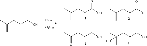 <strong>What is the major organic product obtained from the following reaction? </strong> A)1 B)2 C)3 D)4