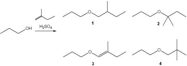 <strong>What is the major organic product obtained from the following reaction? </strong> A)1 B)2 C)3 D)4