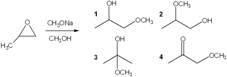 <strong>What is the major organic product obtained from the following reaction? </strong> A)1 B)2 C)3 D)4