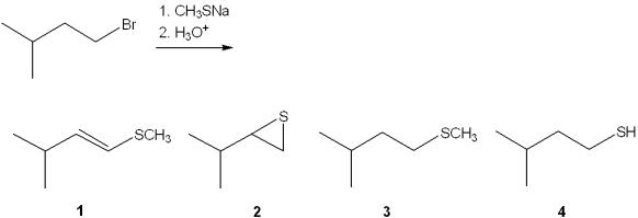 <strong>What is the major organic product obtained from the following reaction? </strong> A)1 B)2 C)3 D)4