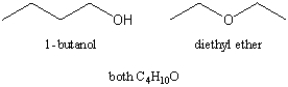 How could you distinguish between 1-butanol and diethyl ether by infrared spectroscopy?