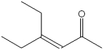 <strong>What is the IUPAC name of the following compound? </strong> A)4,4-diethyl-3-buten-2-one B)4-ethyl-3-hexen-2-one C)(Z)-4-ethyl-3-hexen-2-one D)3-ethyl-4-hexen-5-one