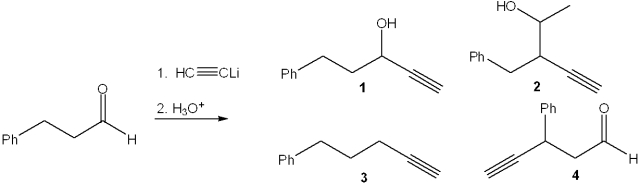 <strong>What is the major organic product obtained from the following reaction? </strong> A)1 B)2 C)3 D)4