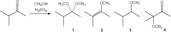 <strong>What is the major organic product obtained from the following reaction? </strong> A)1 B)2 C)3 D)4
