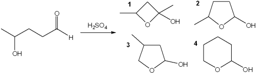 <strong>What is the major organic product obtained from the following reaction? </strong> A)1 B)2 C)3 D)4
