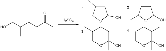<strong>What is the major organic product obtained from the following reaction? </strong> A)1 B)2 C)3 D)4