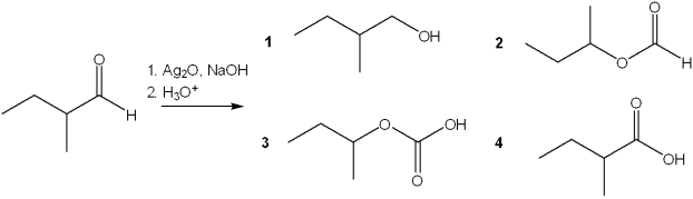 <strong>What is the major organic product obtained from the following reaction? </strong> A)1 B)2 C)3 D)4