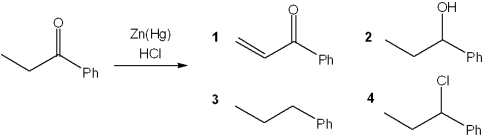 <strong>What is the major organic product obtained from the following reaction? </strong> A)1 B)2 C)3 D)4