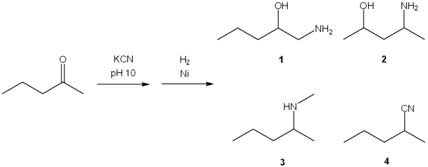 <strong>What is the major organic product obtained from the following sequence of reactions? </strong> A)1 B)2 C)3 D)4