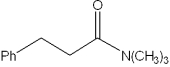 <strong>What is the IUPAC name of the following compound? </strong> A)dimethylamino-3-phenylpropanoic acid B)N,N-dimethyl 2-phenylethyl amide C)N,N-dimethyl 3-phenylpropanamide D)dimethyl 2-phenylpropanoylamine