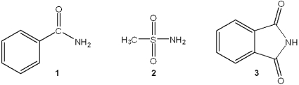 <strong>Which of the following is the correct order of decreasing acid strength of the following compounds (more acidic > less acidic)? </strong> A)1 > 2 > 3 B)2 > 3 > 1 C)1 > 3 > 2 D)3 > 2 > 1