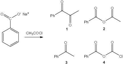 <strong>What is the major organic product obtained from the following reaction? </strong> A)1 B)2 C)3 D)4