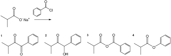 <strong>What is the major organic product obtained from the following reaction? </strong> A)1 B)2 C)3 D)4