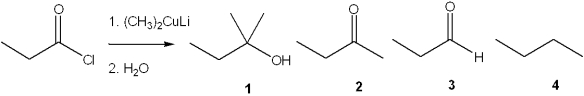 <strong>What is the major organic product obtained from the following reaction? </strong> A)1 B)2 C)3 D)4