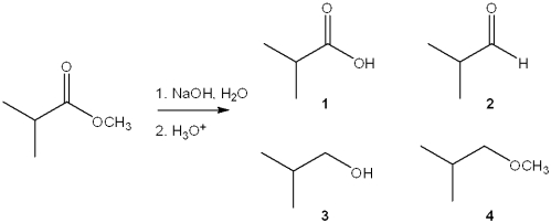 <strong>What is the major organic product obtained from the following reaction? </strong> A)1 B)2 C)3 D)4