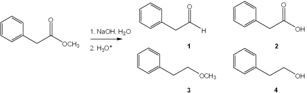 <strong>What is the major organic product obtained from the following reaction? </strong> A)1 B)2 C)3 D)4