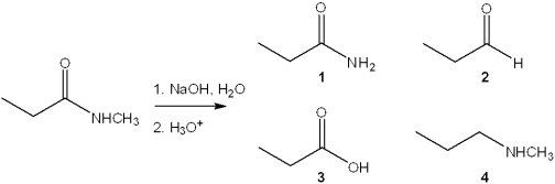 <strong>What is the major organic product obtained from the following reaction? </strong> A)1 B)2 C)3 D)4