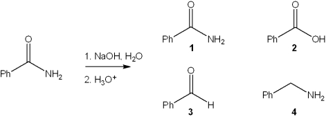 <strong>What is the major organic product obtained from the following reaction? </strong> A)1 B)2 C)3 D)4