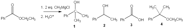 <strong>What is the major organic product obtained from the following reaction? </strong> A)1 B)2 C)3 D)4