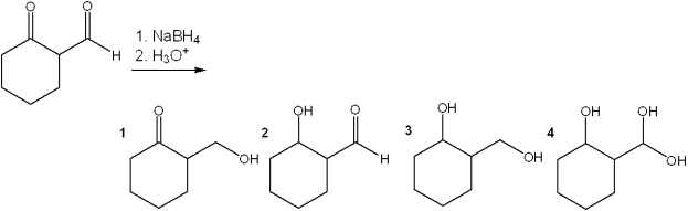 <strong>What is the major organic product obtained from the following reaction? </strong> A)1 B)2 C)3 D)4
