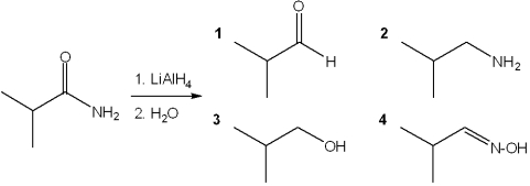 <strong>What is the major organic product obtained from the following reaction? </strong> A)1 B)2 C)3 D)4