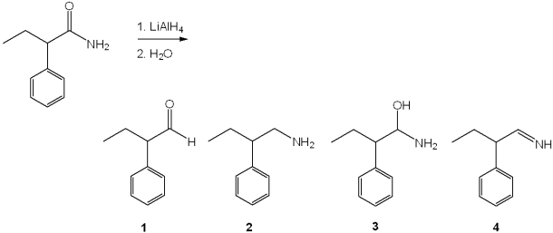 <strong>What is the major organic product obtained from the following reaction? </strong> A)1 B)2 C)3 D)4