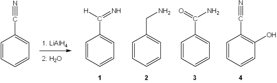 <strong>What is the major organic product obtained from the following reaction? </strong> A)1 B)2 C)3 D)4