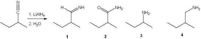 <strong>What is the major organic product obtained from the following reaction? </strong> A)1 B)2 C)3 D)4