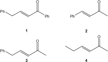 <strong>Which of the following compounds can be prepared by a mixed aldol condensation by treatment of a mixture of two carbonyl compounds and NaOH? </strong> A)1 B)2 C)3 D)4