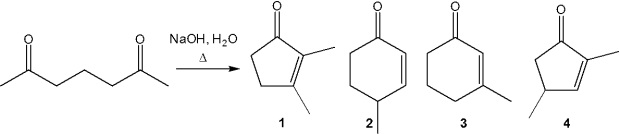<strong>What is the major organic product obtained from the following reaction? </strong> A)1 B)2 C)3 D)4