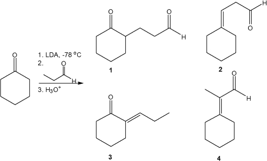 <strong>What is the major organic product obtained from the following reaction? </strong> A)1 B)2 C)3 D)4