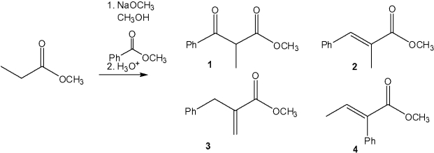 <strong>What is the major organic product obtained from the following reaction? </strong> A)1 B)2 C)3 D)4