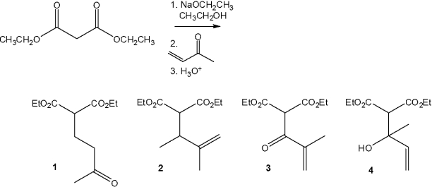 <strong>What is the major organic product obtained from the following reaction? </strong> A)1 B)2 C)3 D)4